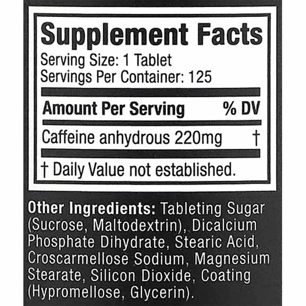 Platinum 100% Caffeine – 125 tabletas