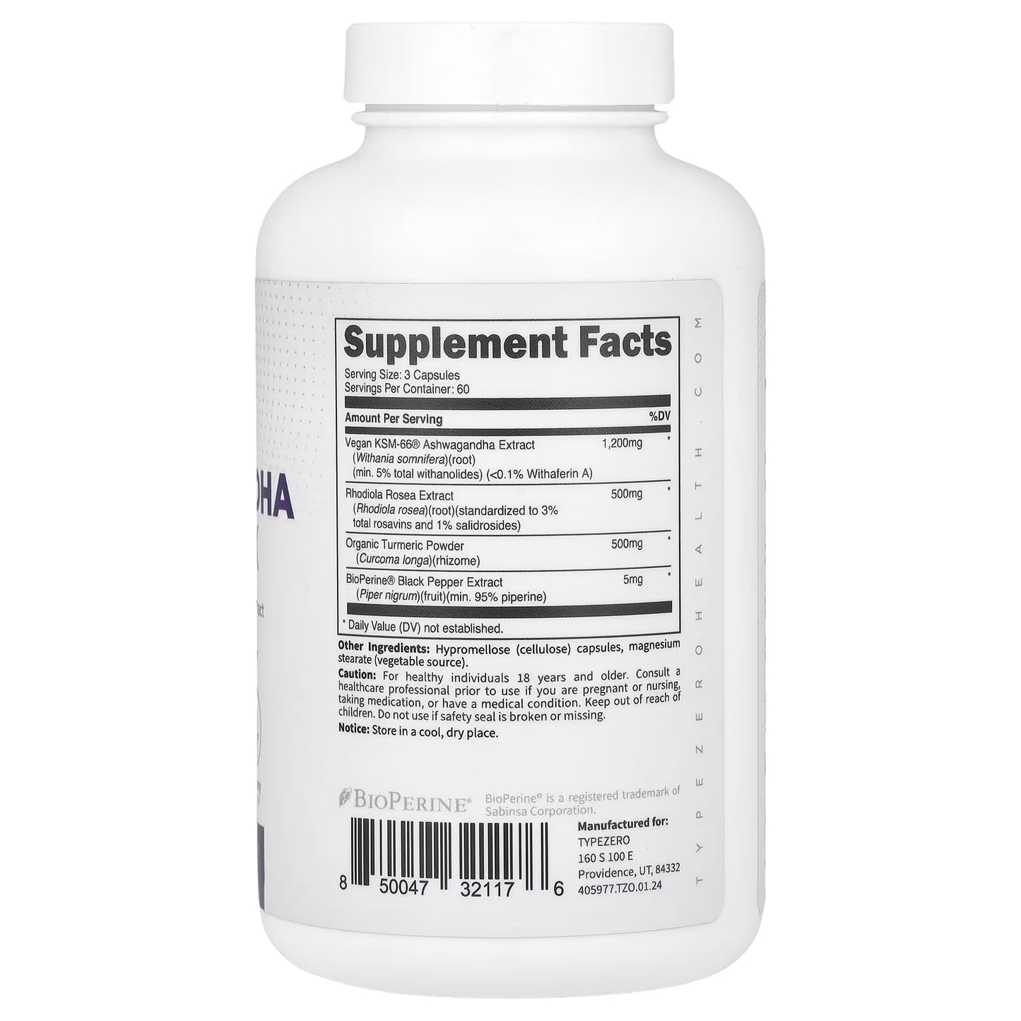 Ashwagandha Complex – 600 mg (180 Cápsulas)