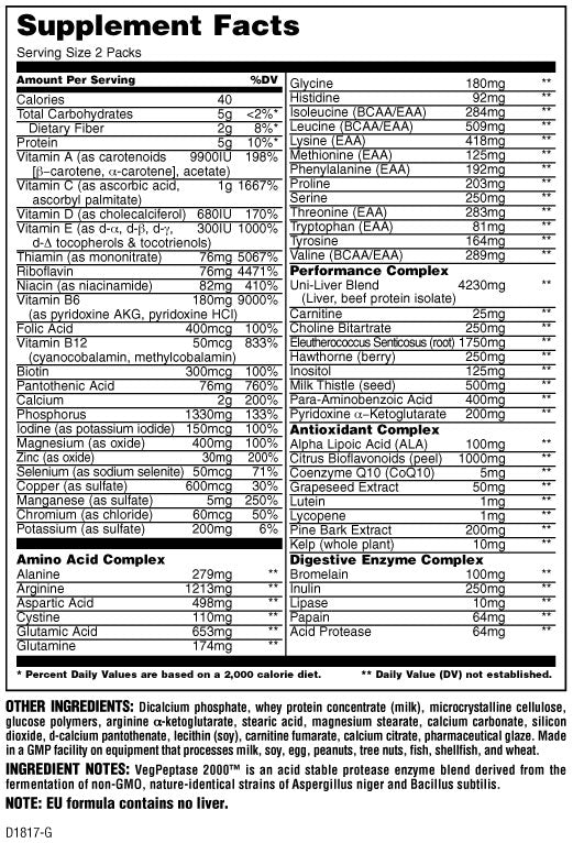 Animal Pak – The Ultimate Training Pack – 44 Packs