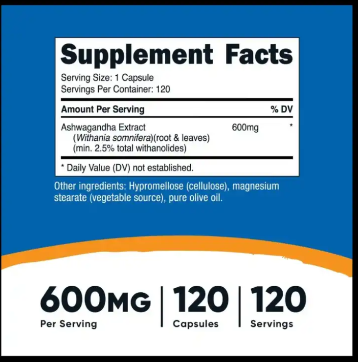 Ashwagandha Root Extract – 600 mg (120 Cápsulas)