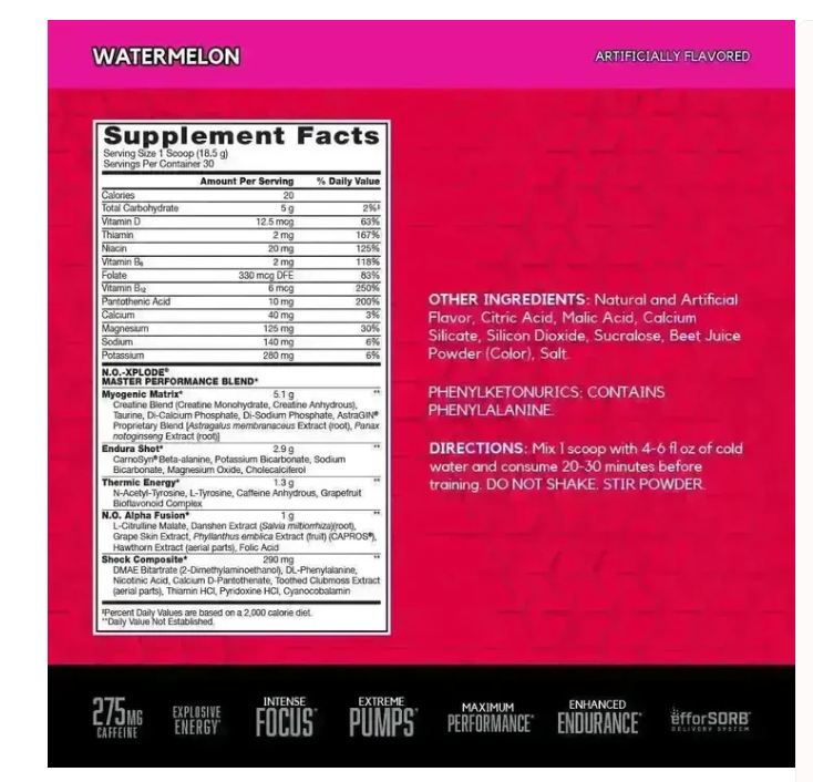 NO-XPLODE - BSN (BIO-ENGINEERED SUPPLEMENTS AND NUTRITION)