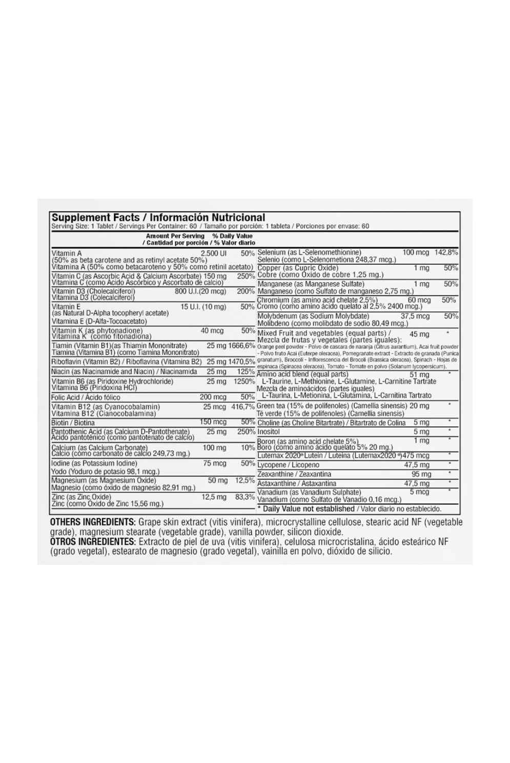 MAX FOR MEN – Multivitamínico Avanzado para Hombres