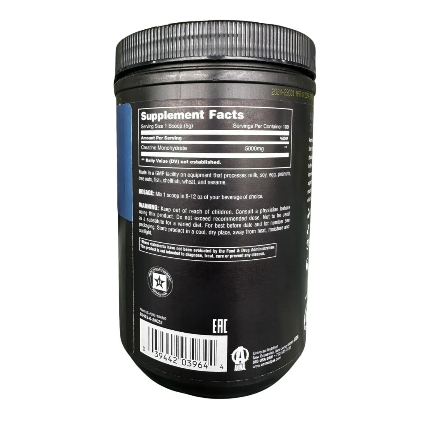 Animal 100% Pure Creatine Monohydrate – 500 g