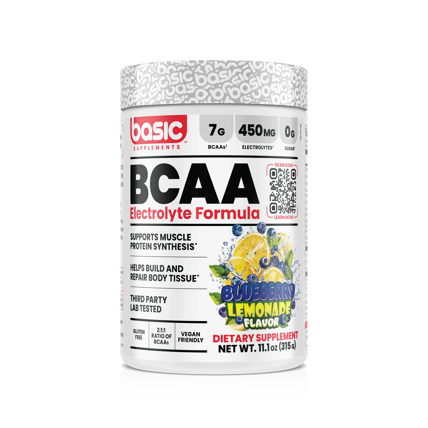 BCAA Electrolyte Formula 60servicios – Blueberry Lemonade (315 g / 30 porciones)