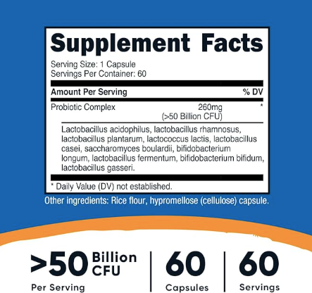 PROBIOTICO COMPLEX NUTRICOST 50 BILLON X 60 CAP - NUTRICOST