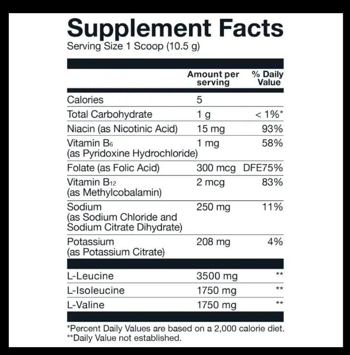 BCAA Electrolyte Formula 60servicios – Blueberry Lemonade (315 g / 30 porciones)