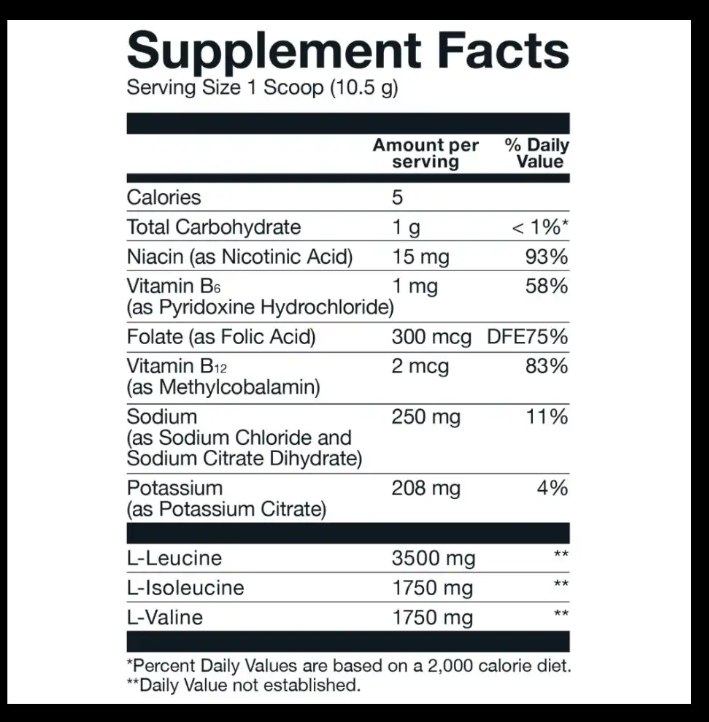 BCAA Electrolyte Formula 60servicios – Blueberry Lemonade (315 g / 30 porciones)