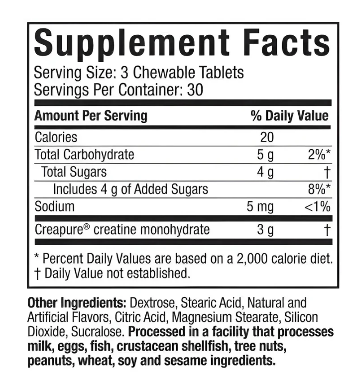 Creatine Chews – Creatina Masticable 3g (Citrus Burst)