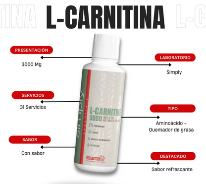L-CARNITINA 3000 MG – SIMPLY NUTRITION