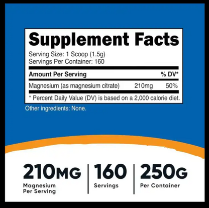 MAGNESIUM CITRATE POLVO NUTRICOST 210 MG - NUTRICOST