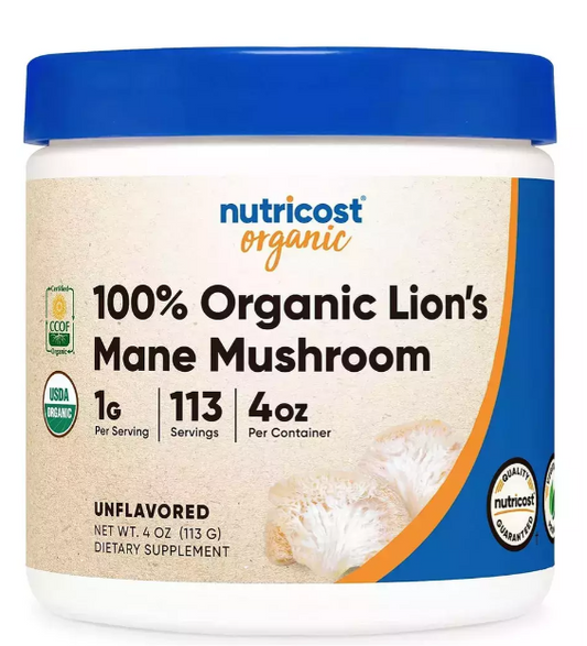 NUTRICOST ORGANIC LION’S MANE – Enfoca tu mente, eleva tu rendimiento