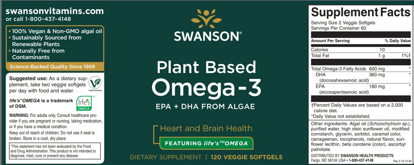 Swanson Omega-3 Fish Oil – 1000 mg