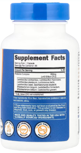 Probiótico Complex 40 Billion – 60 Cápsulas | Nutricost