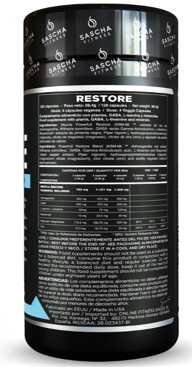 RESTORE 120 CAPS - SASCHA FITNESS