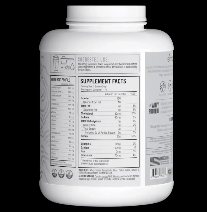 Simply Whey Protein 5 lb | Proteína pura para rendimiento y recuperación