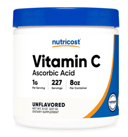 Vitamina C en Polvo – Nutricost 250 g | Energía, defensas y bienestar total