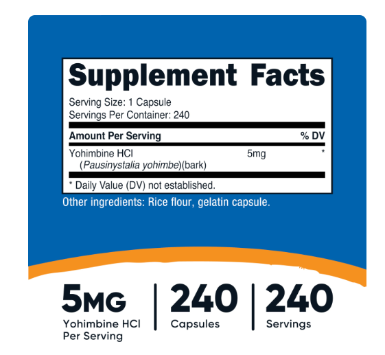 Yohimbina – Nutricost | Quema grasa, activa tu energía y mejora tu enfoque