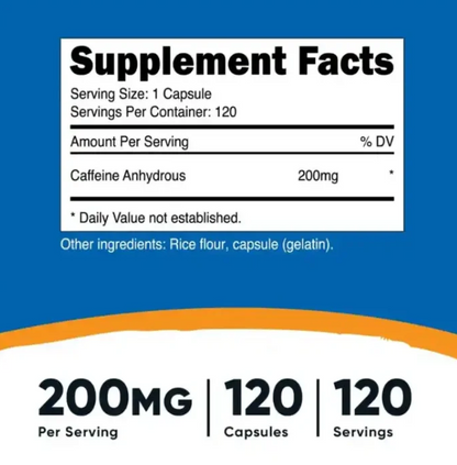 CAFFEINE 200 MG - NUTRICOST