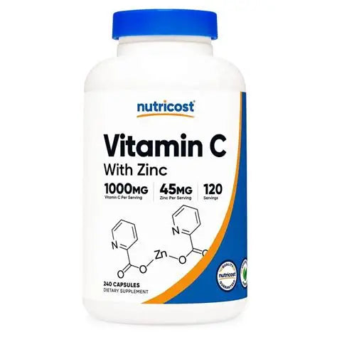 Vitamina C + Zinc – Nutricost | Inmunidad, energía y protección celular diaria