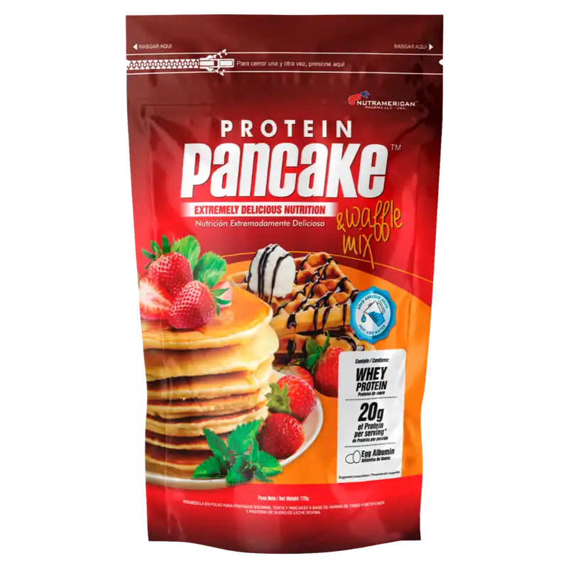PANCAKE PROTEIN NUTRAMERICAN ROJO