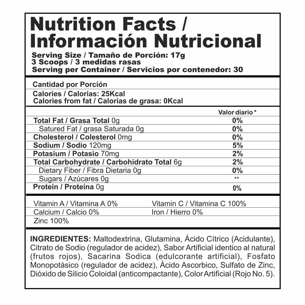 Nutramerican Gluta Stack – 510 g (Red Berries)